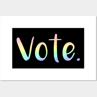 "Vote." (Pastel Rainbow Ombre) Posters and Art